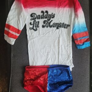 Daddy's Lil Monster Top and Sequin Shorts